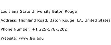 Louisiana State University Baton Rouge Address Contact Number