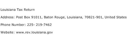 Louisiana Tax Return Address Contact Number