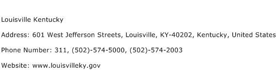 Louisville Kentucky Address Contact Number