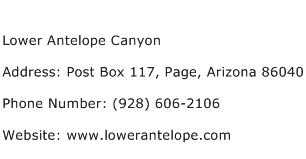 Lower Antelope Canyon Address Contact Number