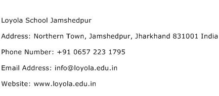 Loyola School Jamshedpur Address Contact Number