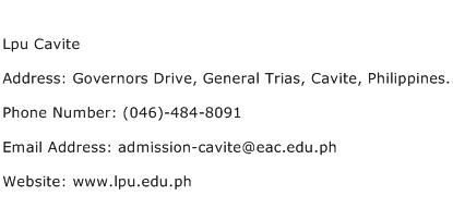 Lpu Cavite Address Contact Number