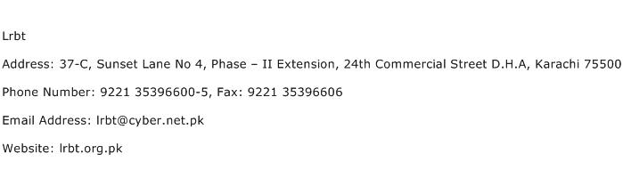 Lrbt Address Contact Number