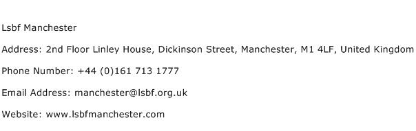 Lsbf Manchester Address Contact Number