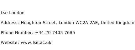 Lse London Address Contact Number