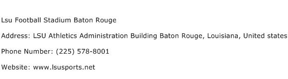 Lsu Football Stadium Baton Rouge Address Contact Number