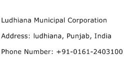 Ludhiana Municipal Corporation Address Contact Number