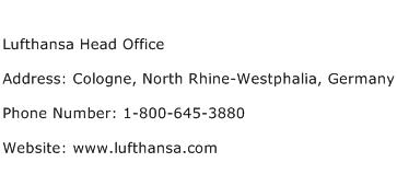 Lufthansa Head Office Address Contact Number