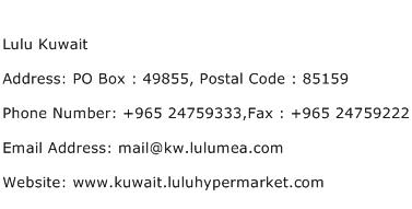 Lulu Kuwait Address Contact Number