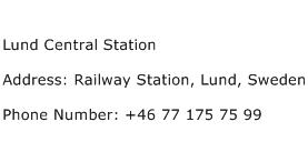 Lund Central Station Address Contact Number