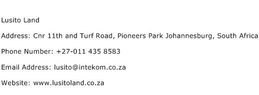 Lusito Land Address Contact Number
