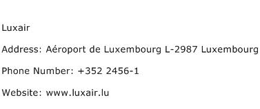 Luxair Address Contact Number