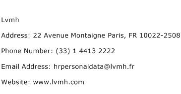 Lvmh Address Contact Number