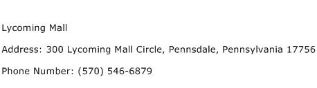 Lycoming Mall Address Contact Number