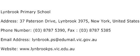 Lynbrook Primary School Address Contact Number