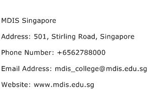 MDIS Singapore Address Contact Number