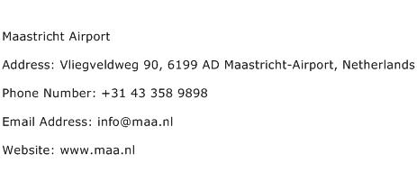 Maastricht Airport Address Contact Number