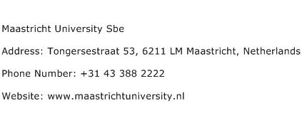 Maastricht University Sbe Address Contact Number