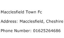 Macclesfield Town Fc Address Contact Number