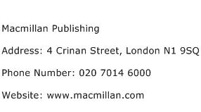 Macmillan Publishing Address Contact Number