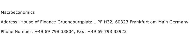 Macroeconomics Address Contact Number