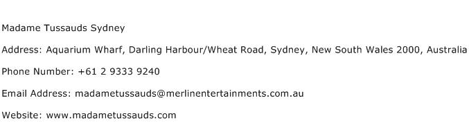 Madame Tussauds Sydney Address Contact Number Of Madame Tussauds Sydney