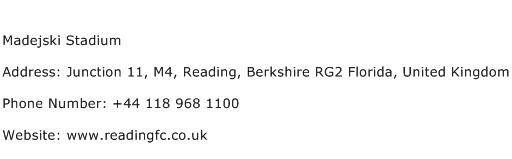 Madejski Stadium Address Contact Number