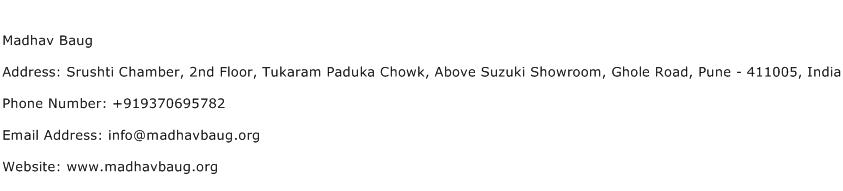 Madhav Baug Address Contact Number