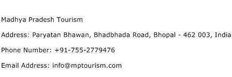 Madhya Pradesh Tourism Address Contact Number
