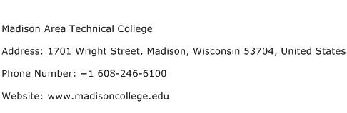 Madison Area Technical College Address Contact Number