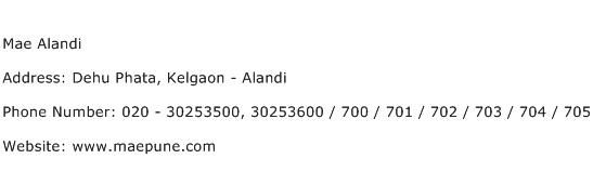Mae Alandi Address Contact Number