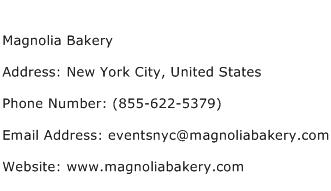 Magnolia Bakery Address Contact Number