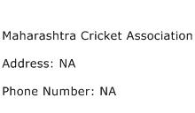Maharashtra Cricket Association Address Contact Number