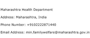 Maharashtra Health Department Address Contact Number