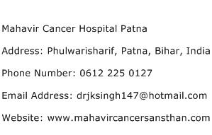 Mahavir Cancer Hospital Patna Address Contact Number