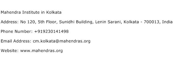 Mahendra Institute in Kolkata Address Contact Number