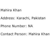 Mahira Khan Address Contact Number
