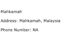 Mahkamah Address Contact Number