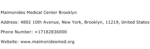 Maimonides Medical Center Brooklyn Address Contact Number