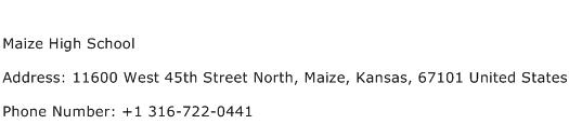 Maize High School Address Contact Number