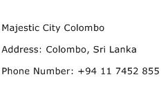 Majestic City Colombo Address Contact Number