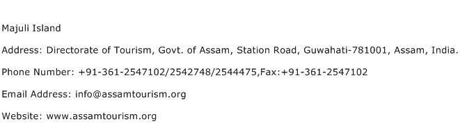 Majuli Island Address Contact Number