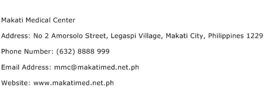 Makati Medical Center Address Contact Number