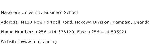 Makerere University Business School Address Contact Number