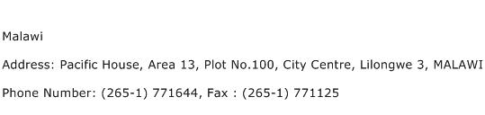 Malawi Address Contact Number