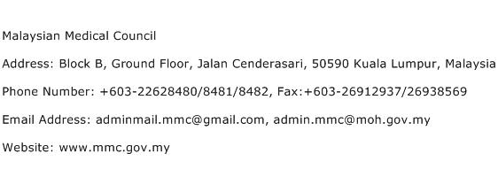 Malaysian Medical Council Address Contact Number