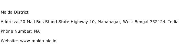Malda District Address Contact Number