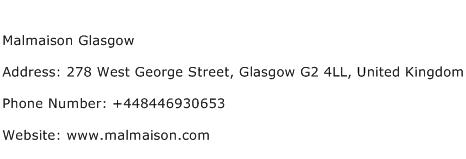 Malmaison Glasgow Address Contact Number
