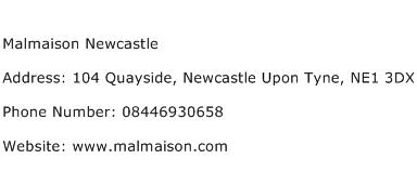 Malmaison Newcastle Address Contact Number