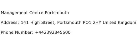 Management Centre Portsmouth Address Contact Number